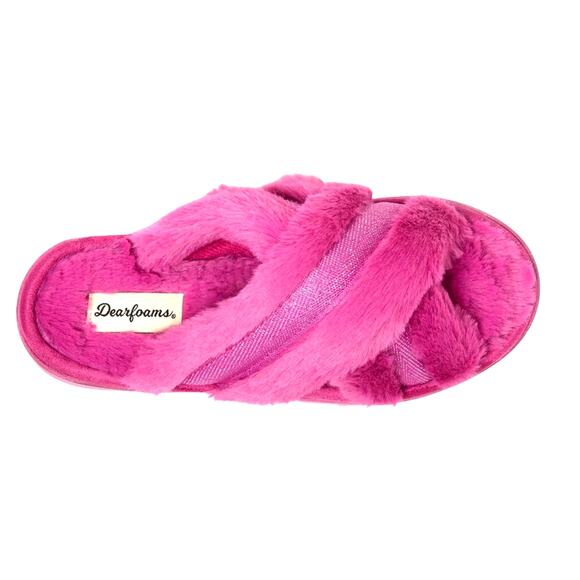 Dearfoams Astrid Crossband Slides Paradise Pink size XL - Picture 1 of 7